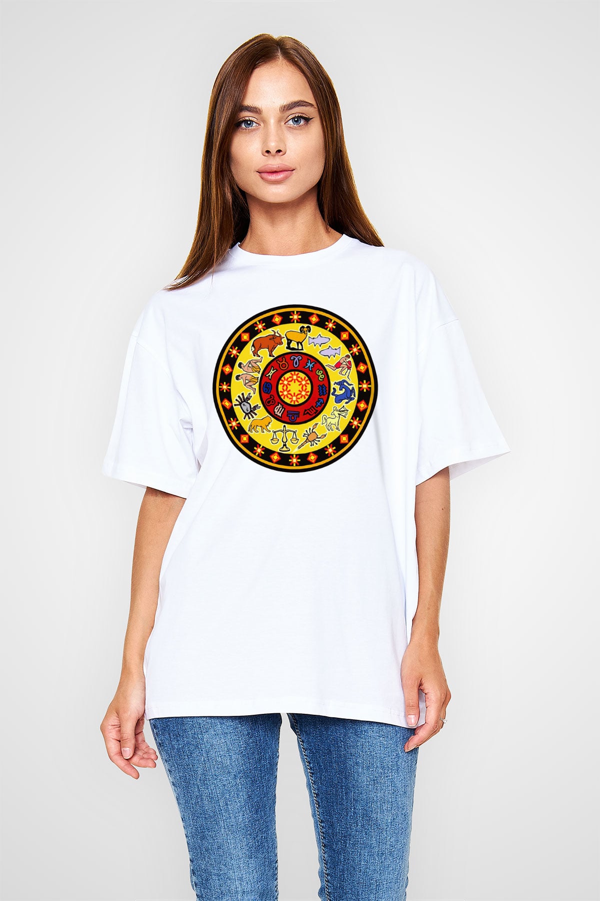 Astrolog Beyaz Unisex Oversize Tişört T-Shirt