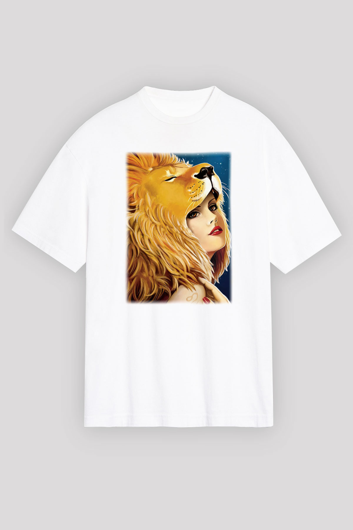 Astrolog Beyaz Unisex Oversize Tişört T-Shirt