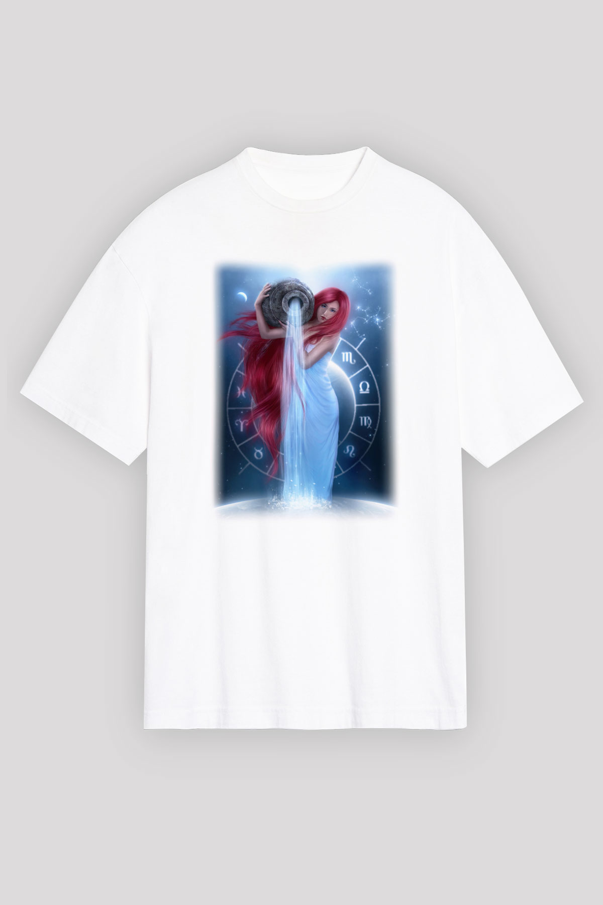Astrolog Beyaz Unisex Oversize Tişört T-Shirt