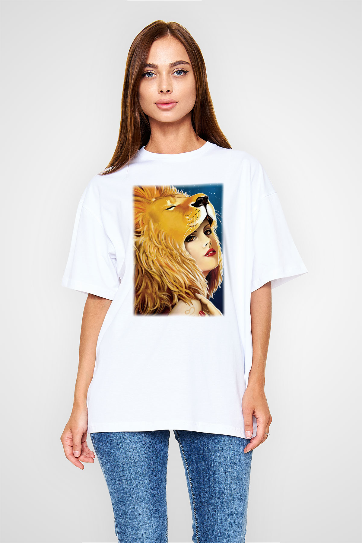 Astrolog Beyaz Unisex Oversize Tişört T-Shirt