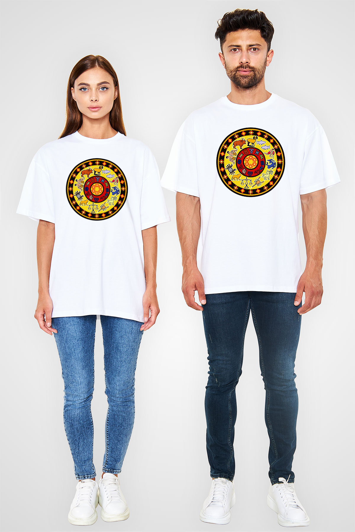 Astrolog Beyaz Unisex Oversize Tişört T-Shirt