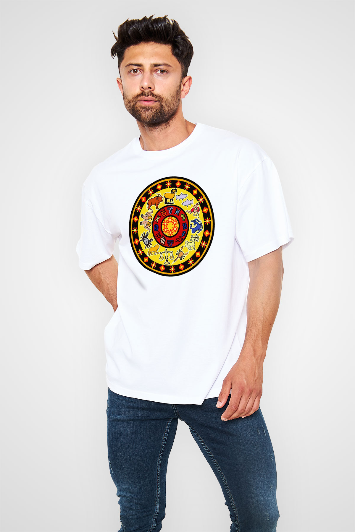 Astrolog Beyaz Unisex Oversize Tişört T-Shirt