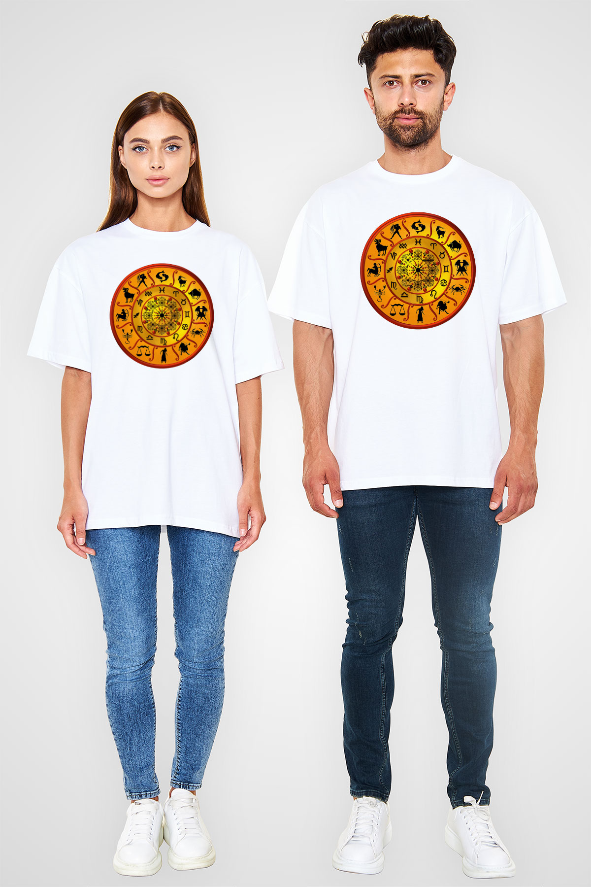 Astrolog Beyaz Unisex Oversize Tişört T-Shirt