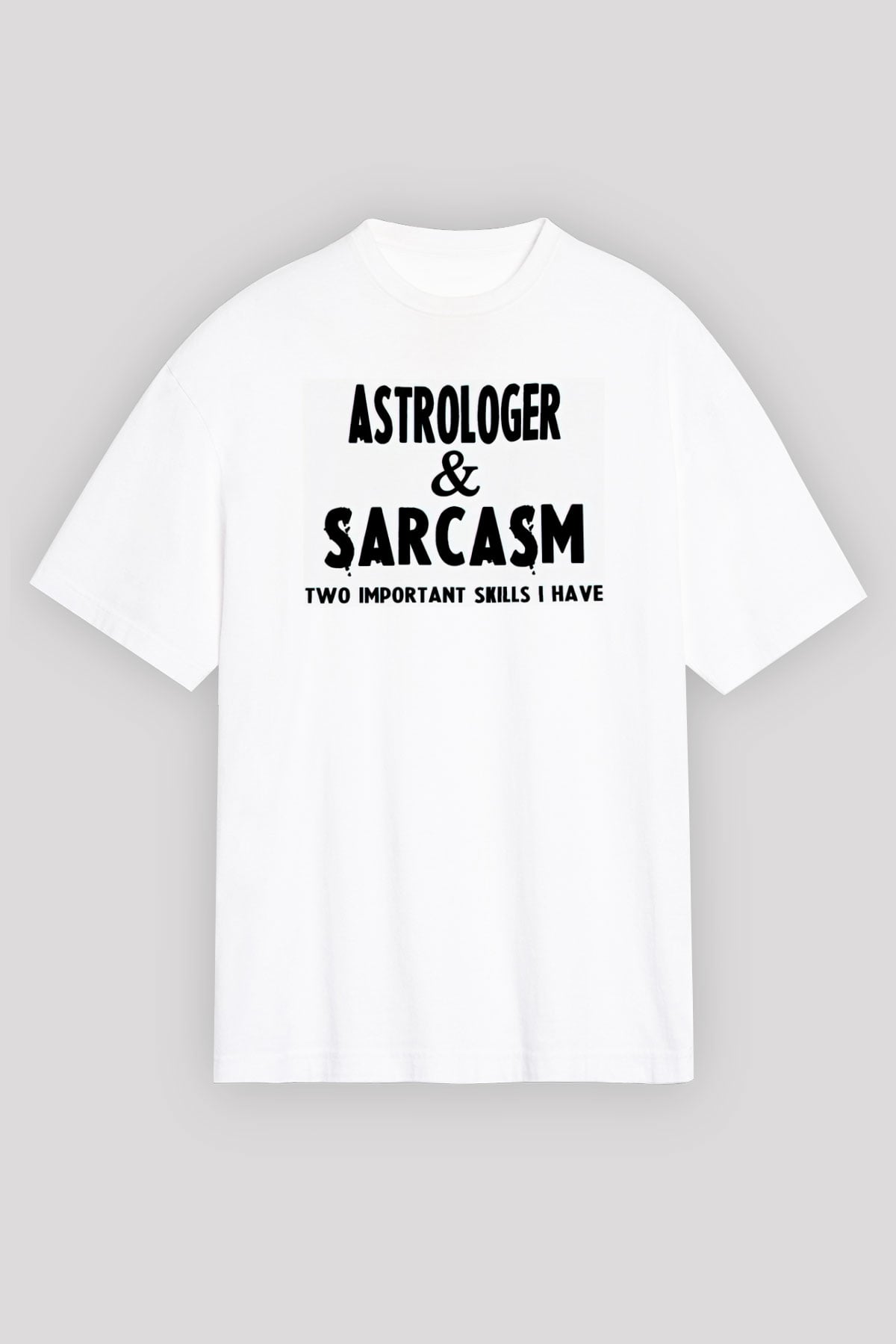 Astrolog Beyaz Oversize Tişört Oversize T-shirt - TişörtFabrikası