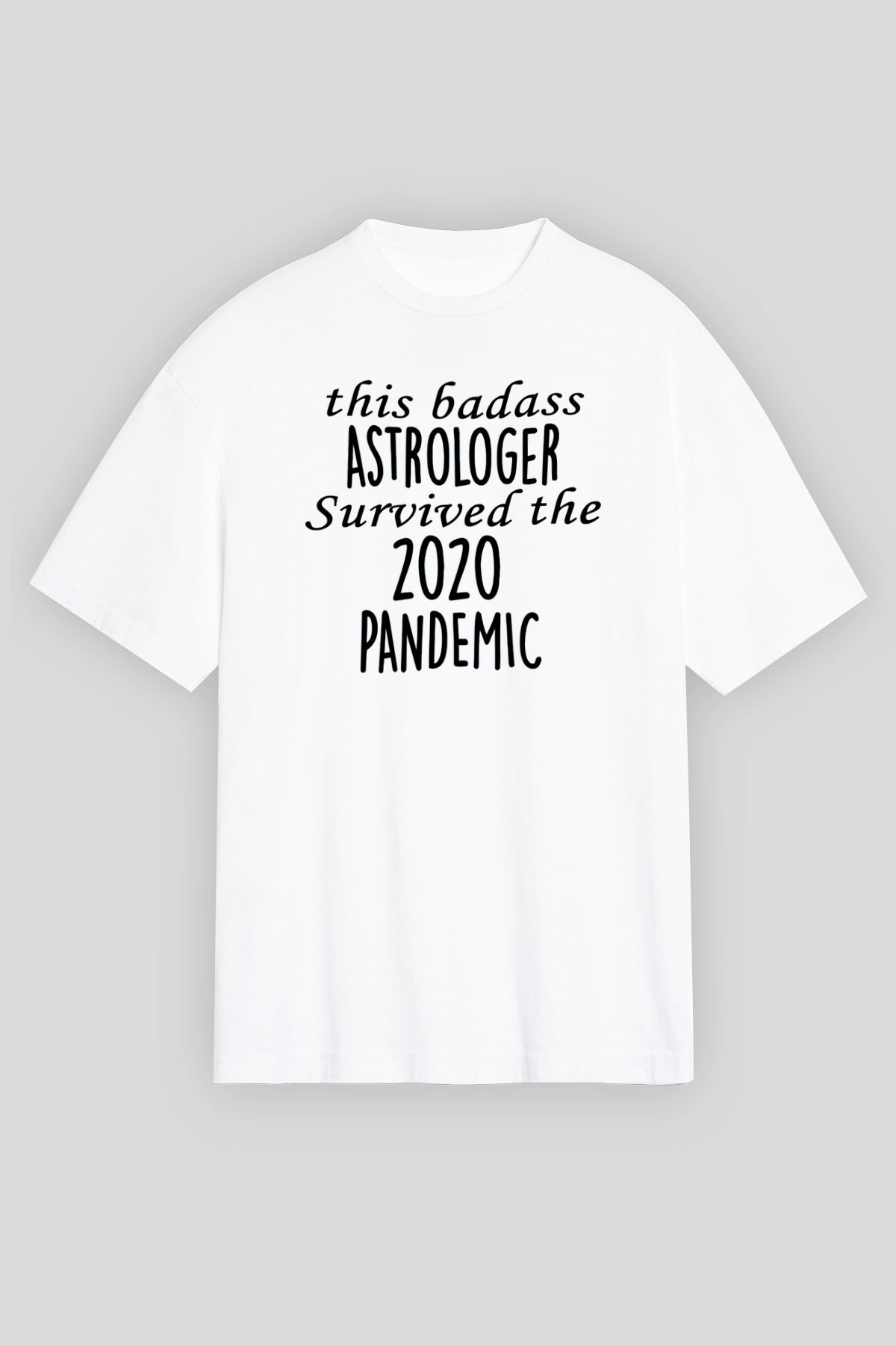 Astrolog Beyaz Oversize Tişört Oversize T-shirt - TişörtFabrikası