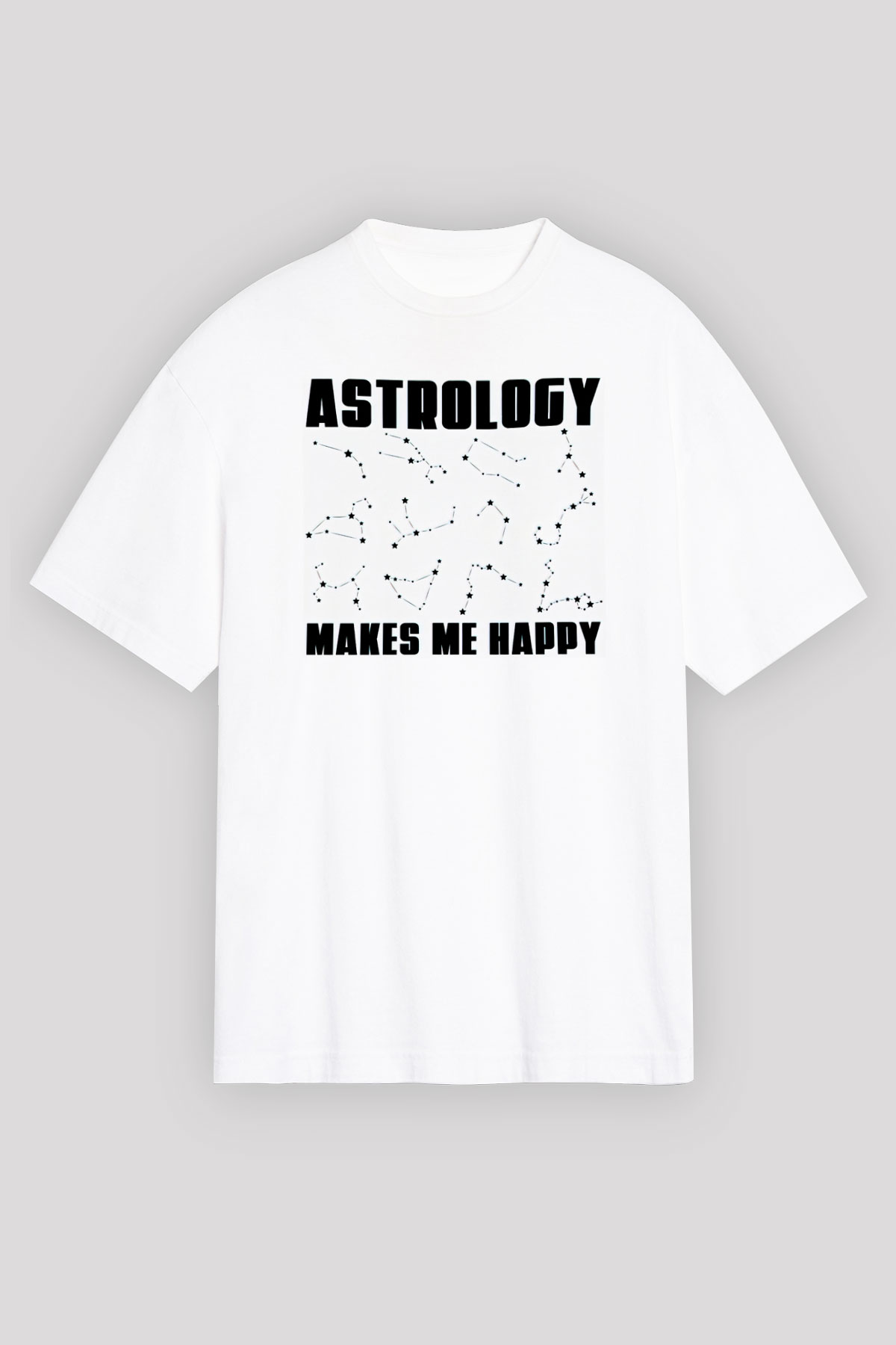 Astrolog Beyaz Oversize Tişört Oversize T-shirt - TişörtFabrikası
