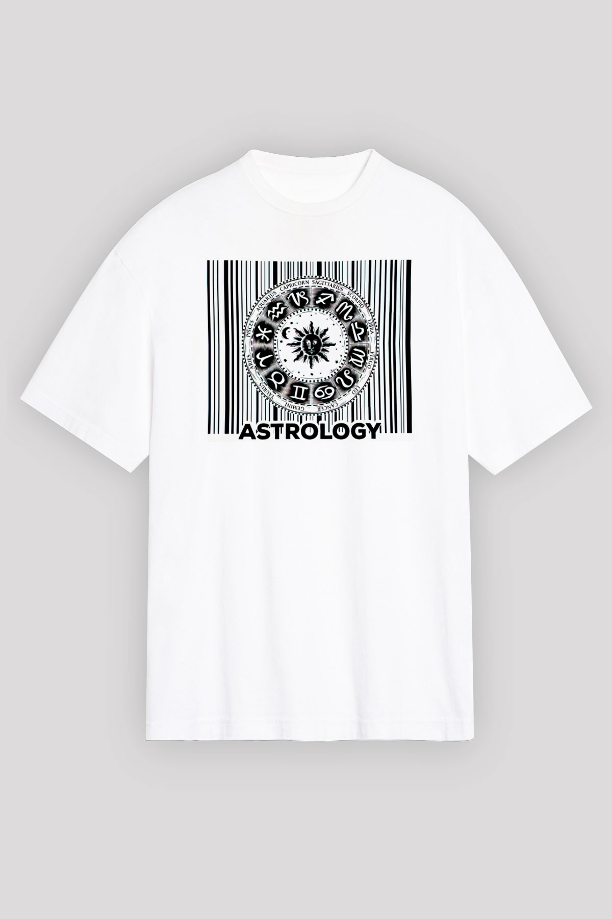 Astrolog Beyaz Oversize Tişört Oversize T-shirt - TişörtFabrikası