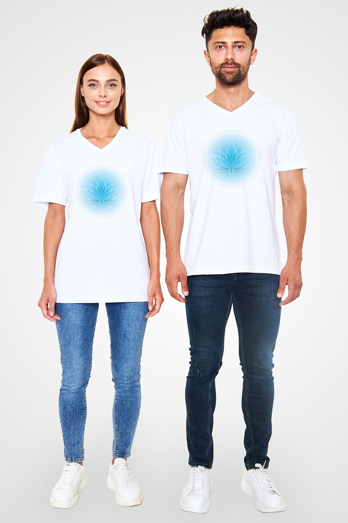 Astrolog Beyaz Unisex V Yaka Tişört