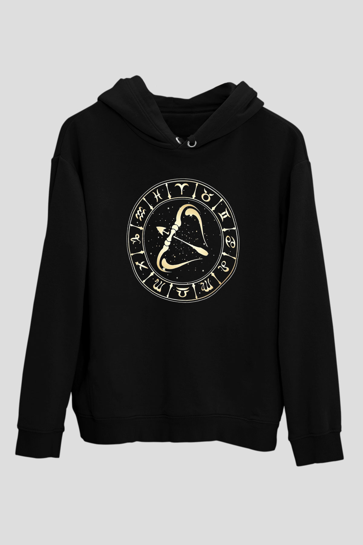 Astrolog Siyah Unisex Kapşonlu Sweatshirt
