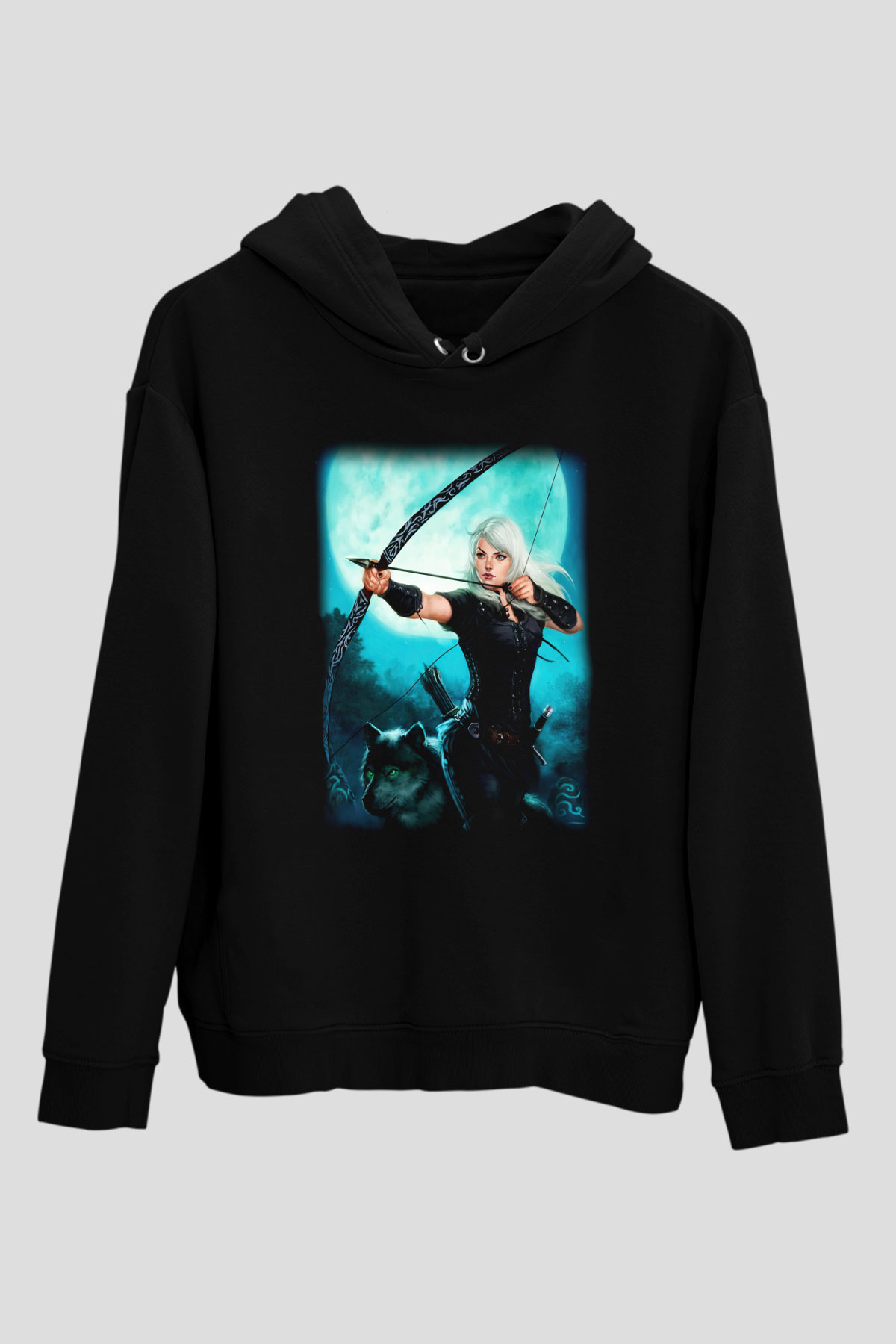 Astrolog Siyah Unisex Kapşonlu Sweatshirt