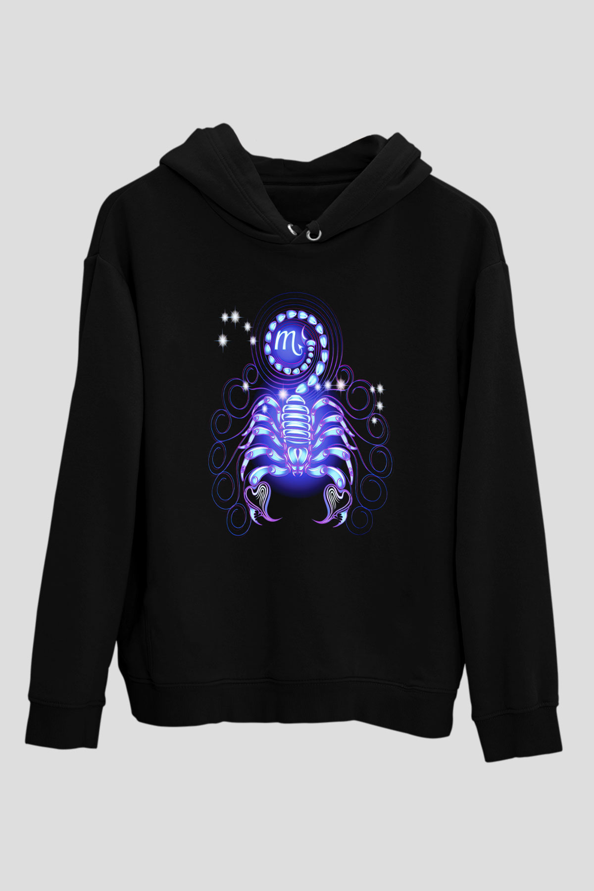 Astrolog Siyah Unisex Kapşonlu Sweatshirt