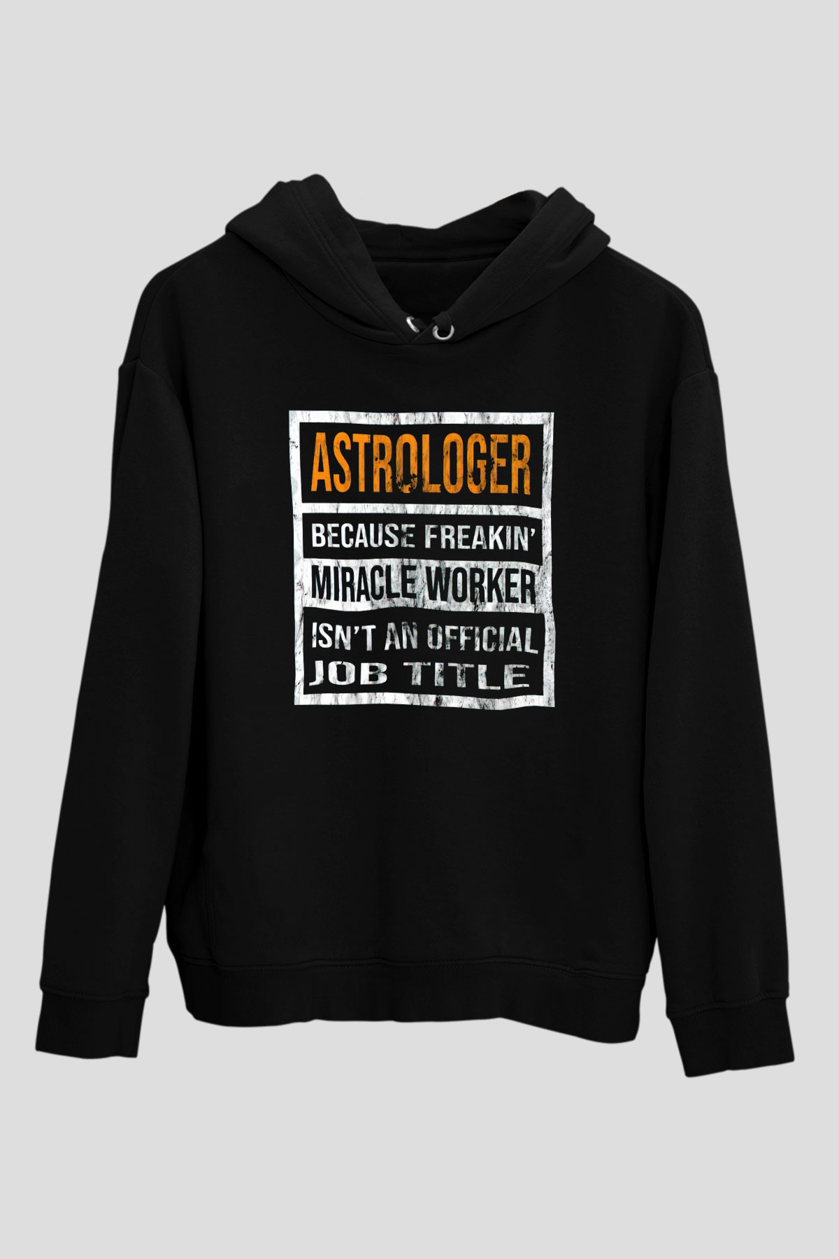 Astrolog Siyah Unisex Kapüşonlu Sweatshirt