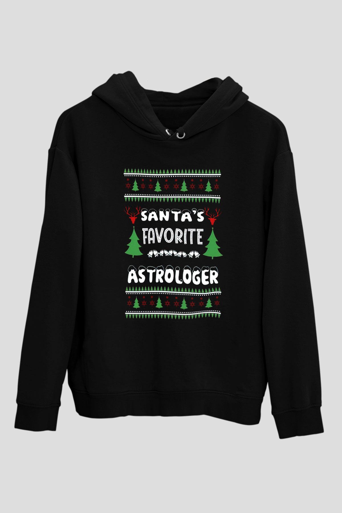Astrolog Siyah Unisex Kapüşonlu Sweatshirt