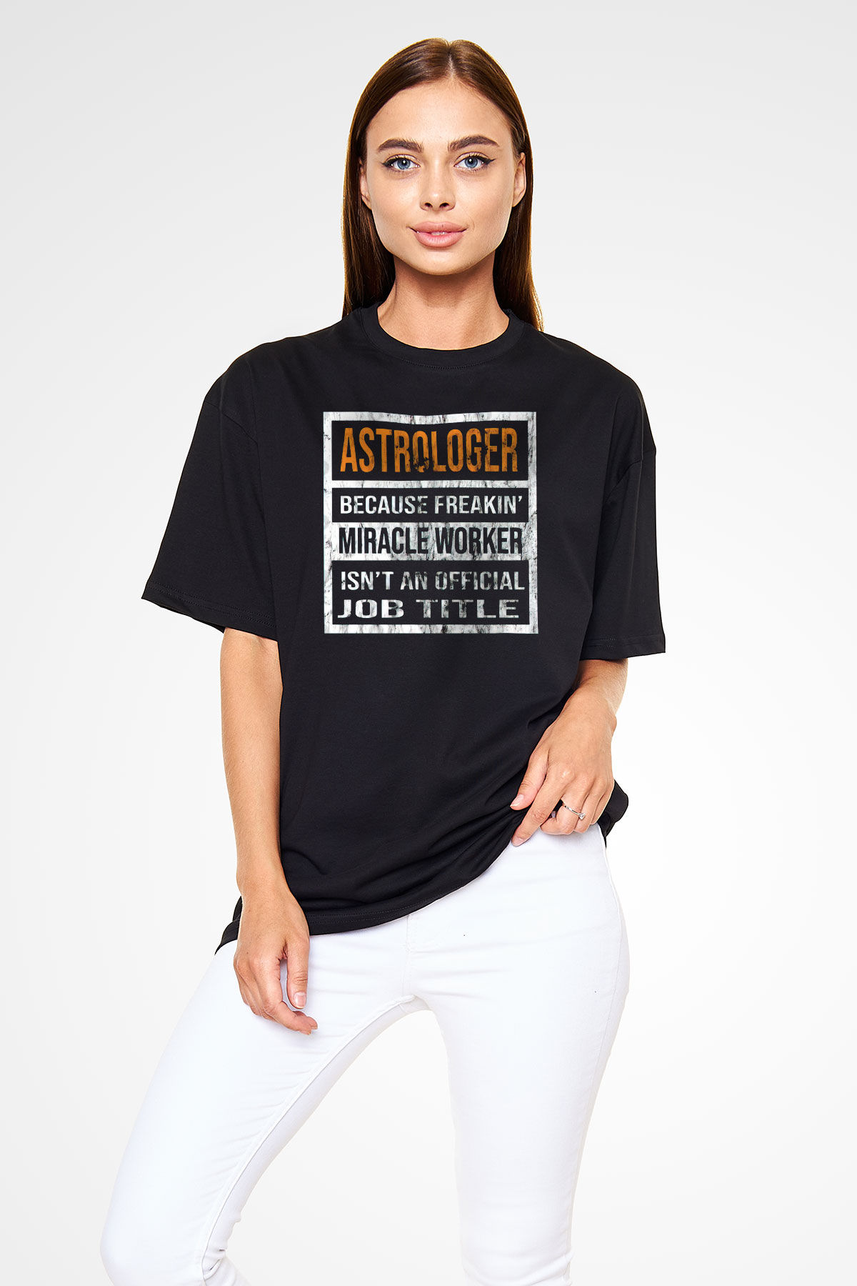Astrolog Siyah Oversize Tişört Oversize T-shirt - TişörtFabrikası