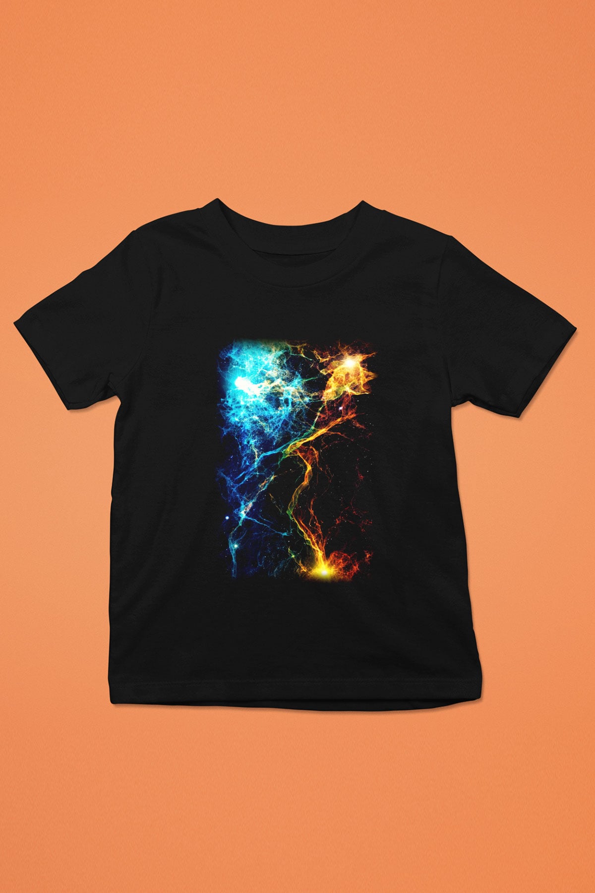 Astronom Baskılı Siyah Unisex Çocuk Tişört