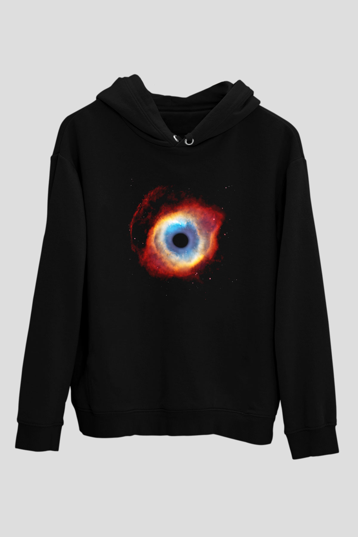 Astronom Siyah Unisex Kapşonlu Sweatshirt