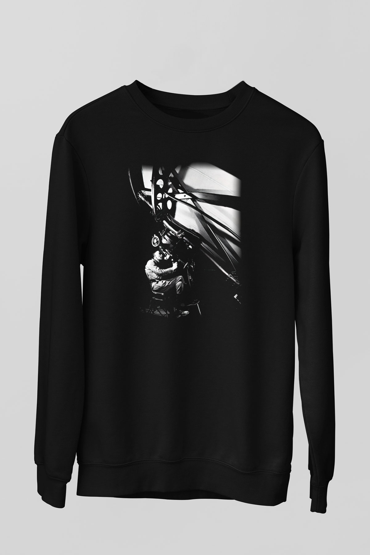 Astronom Siyah Unisex Sweatshirt