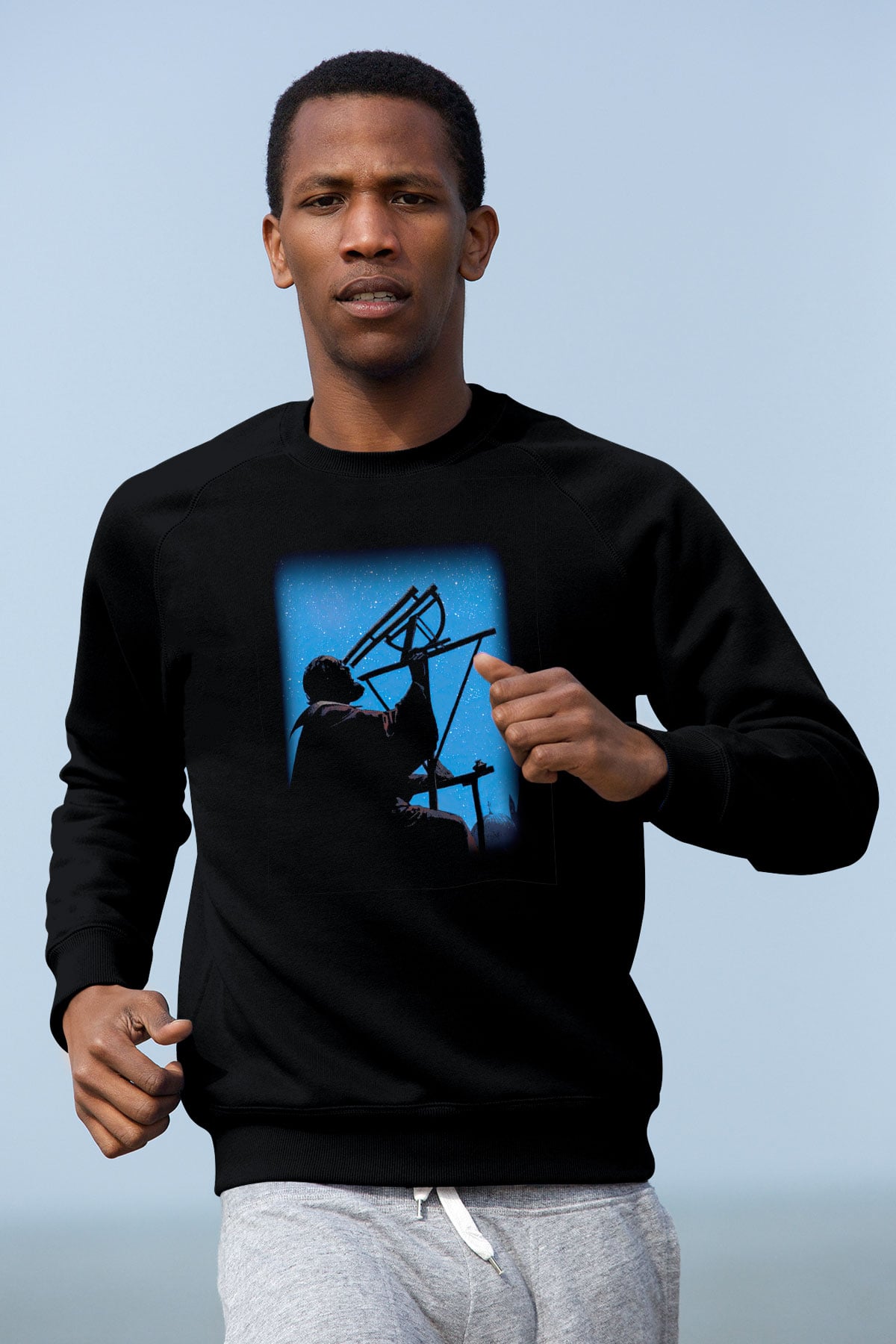 Astronom Siyah Unisex Sweatshirt