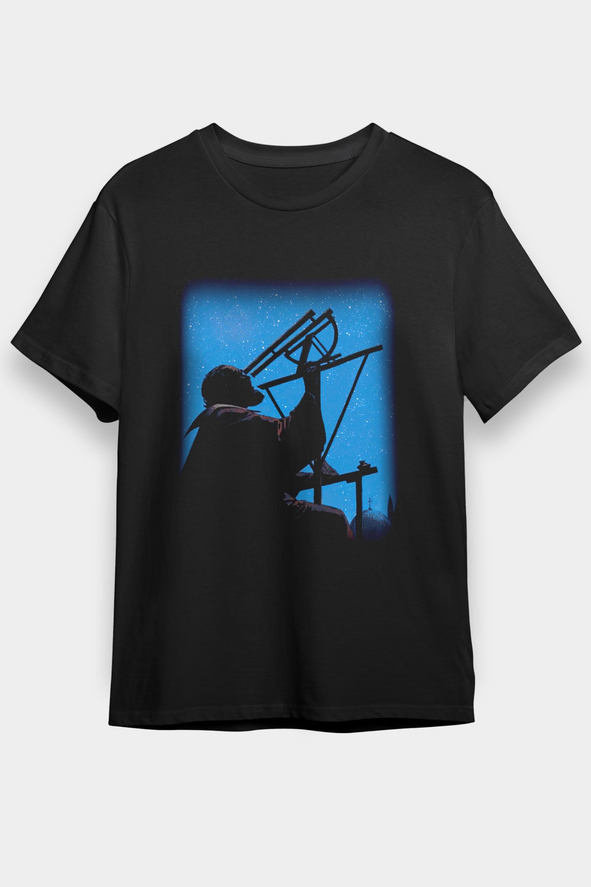 Astronom Siyah Unisex Tişört T-Shirt - TişörtFabrikası