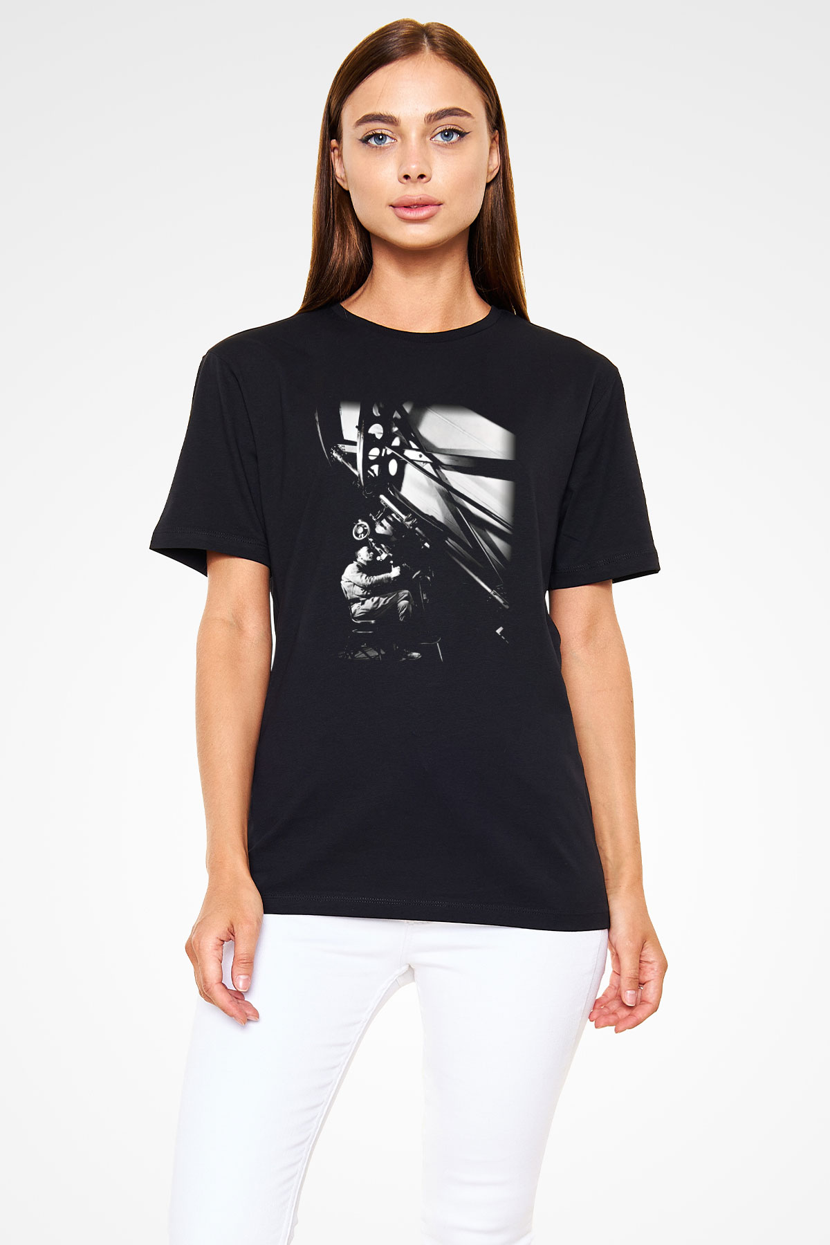 Astronom Siyah Unisex Tişört T-Shirt - TişörtFabrikası