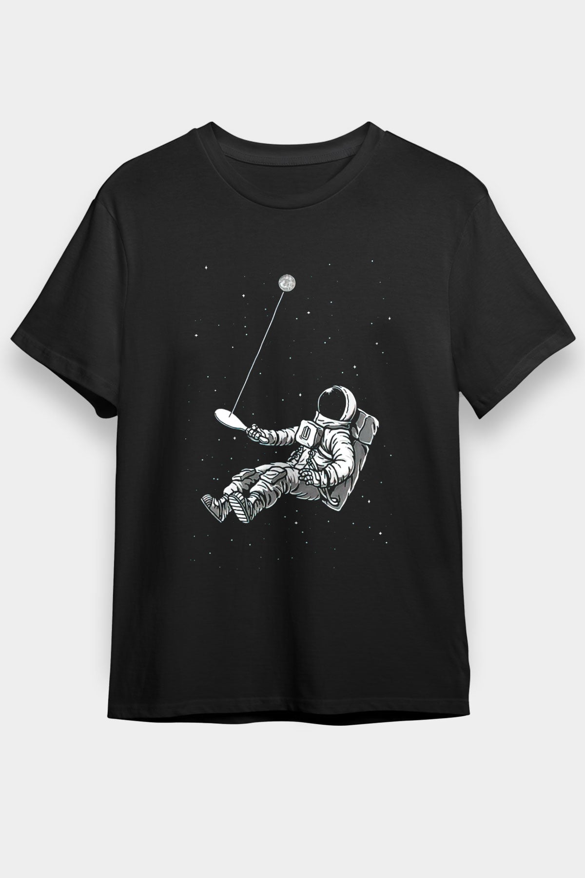 Astronot Siyah Unisex Tişört T-Shirt - TişörtFabrikası