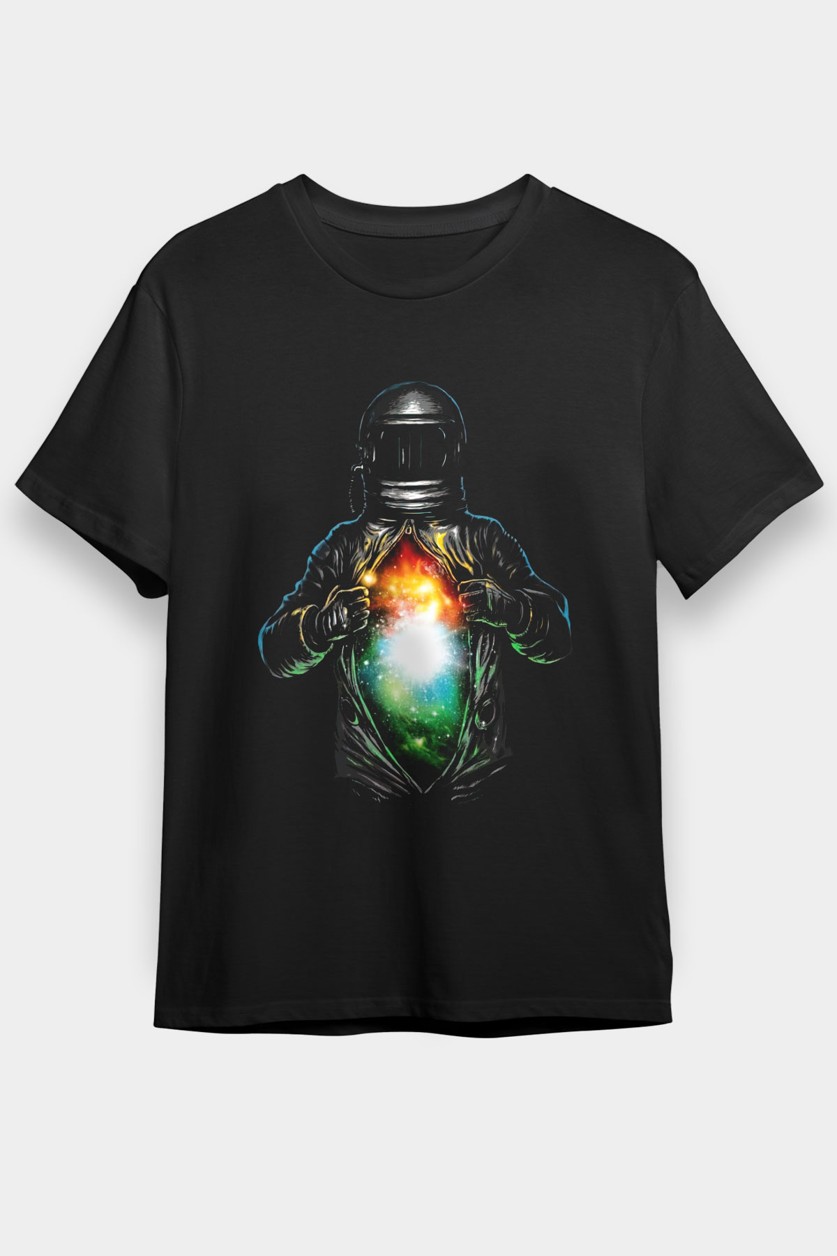 Astronot Siyah Unisex Tişört T-Shirt - TişörtFabrikası