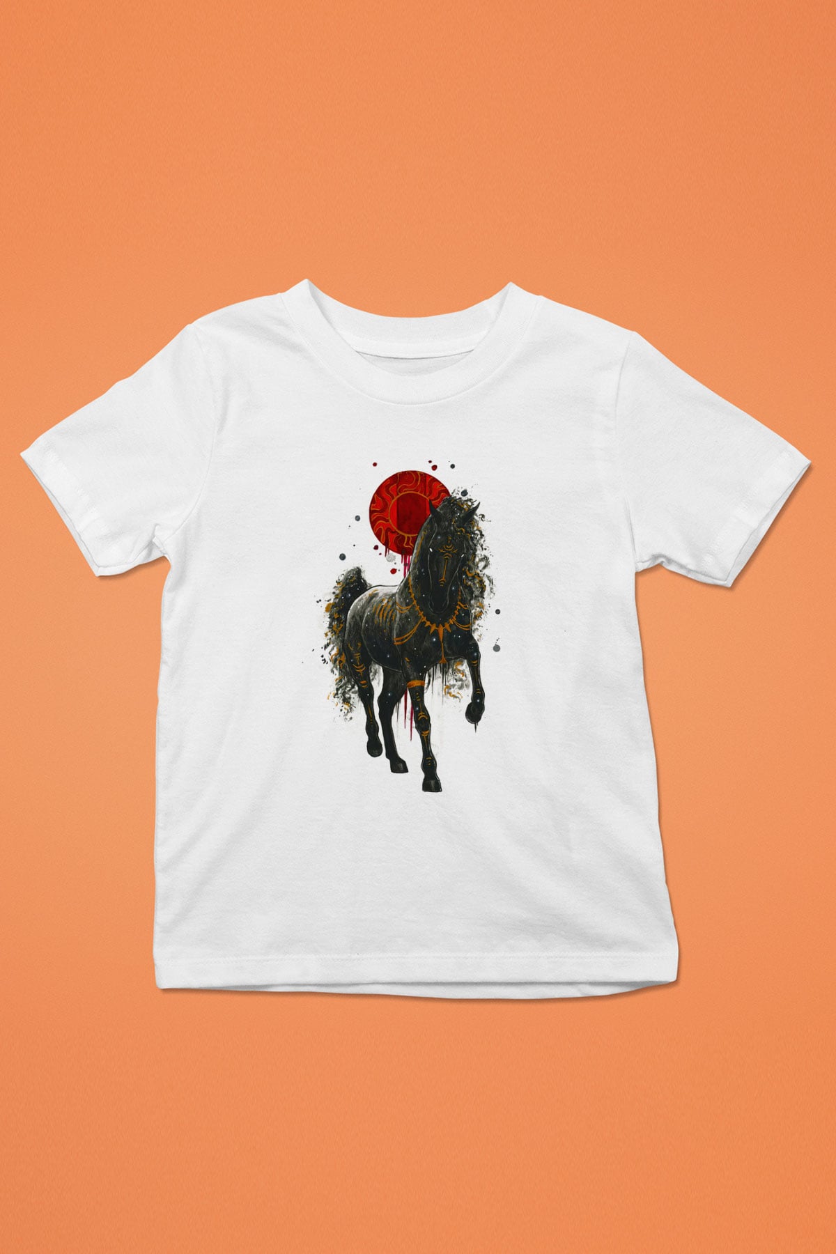 At Beyaz Unisex Çocuk Tişört