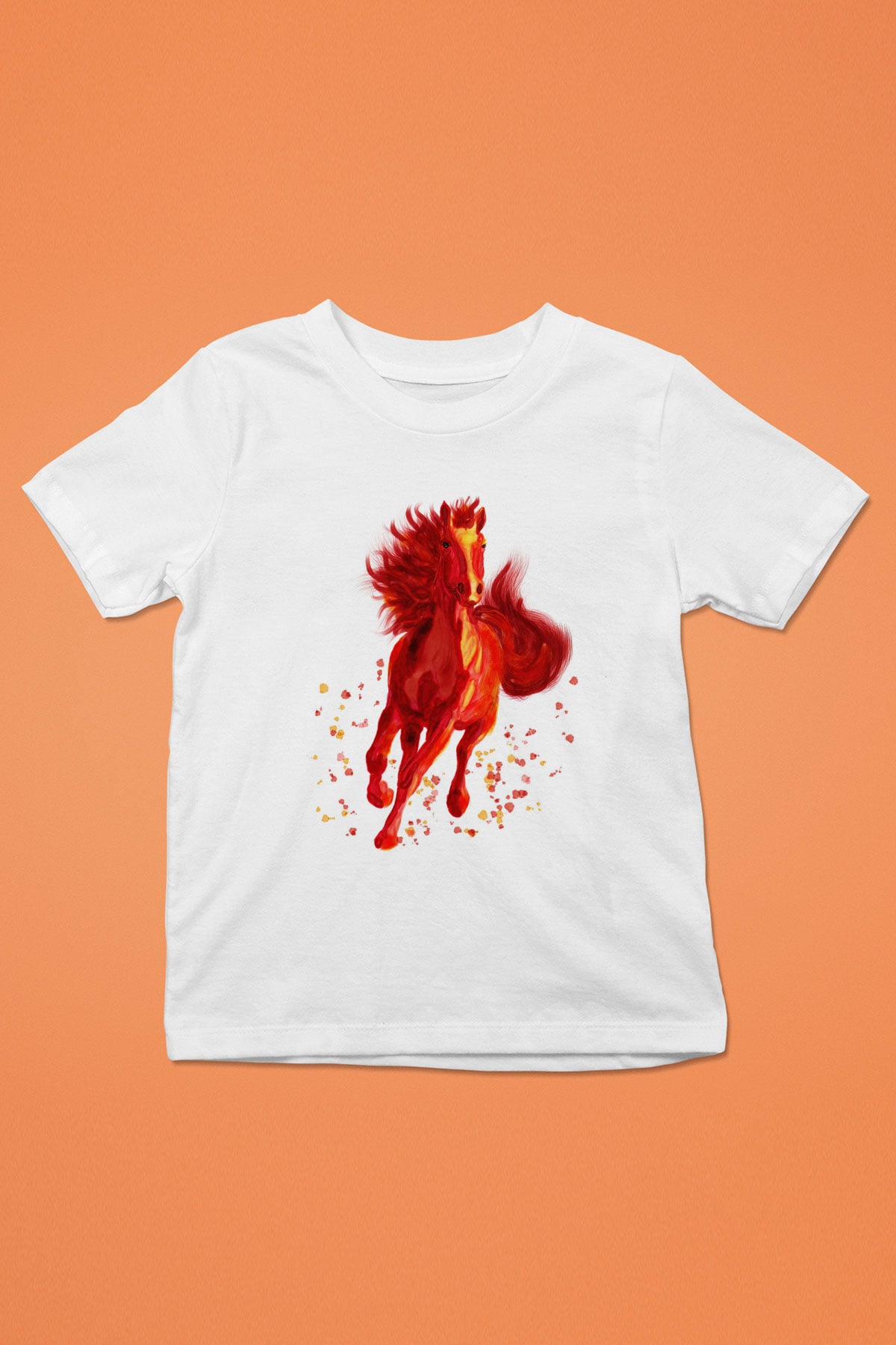 At Beyaz Unisex Çocuk Tişört