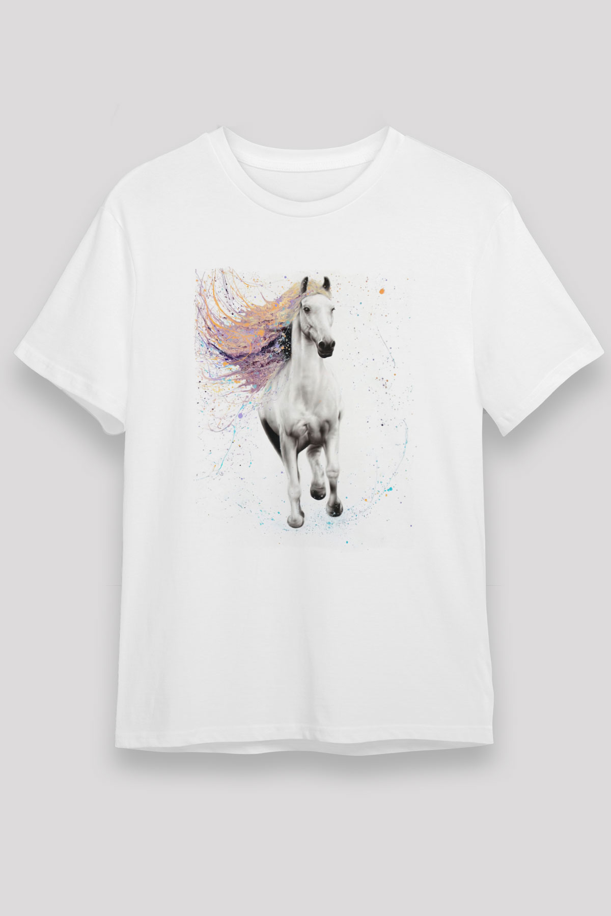 At Beyaz Unisex Tişört T-Shirt - TişörtFabrikası