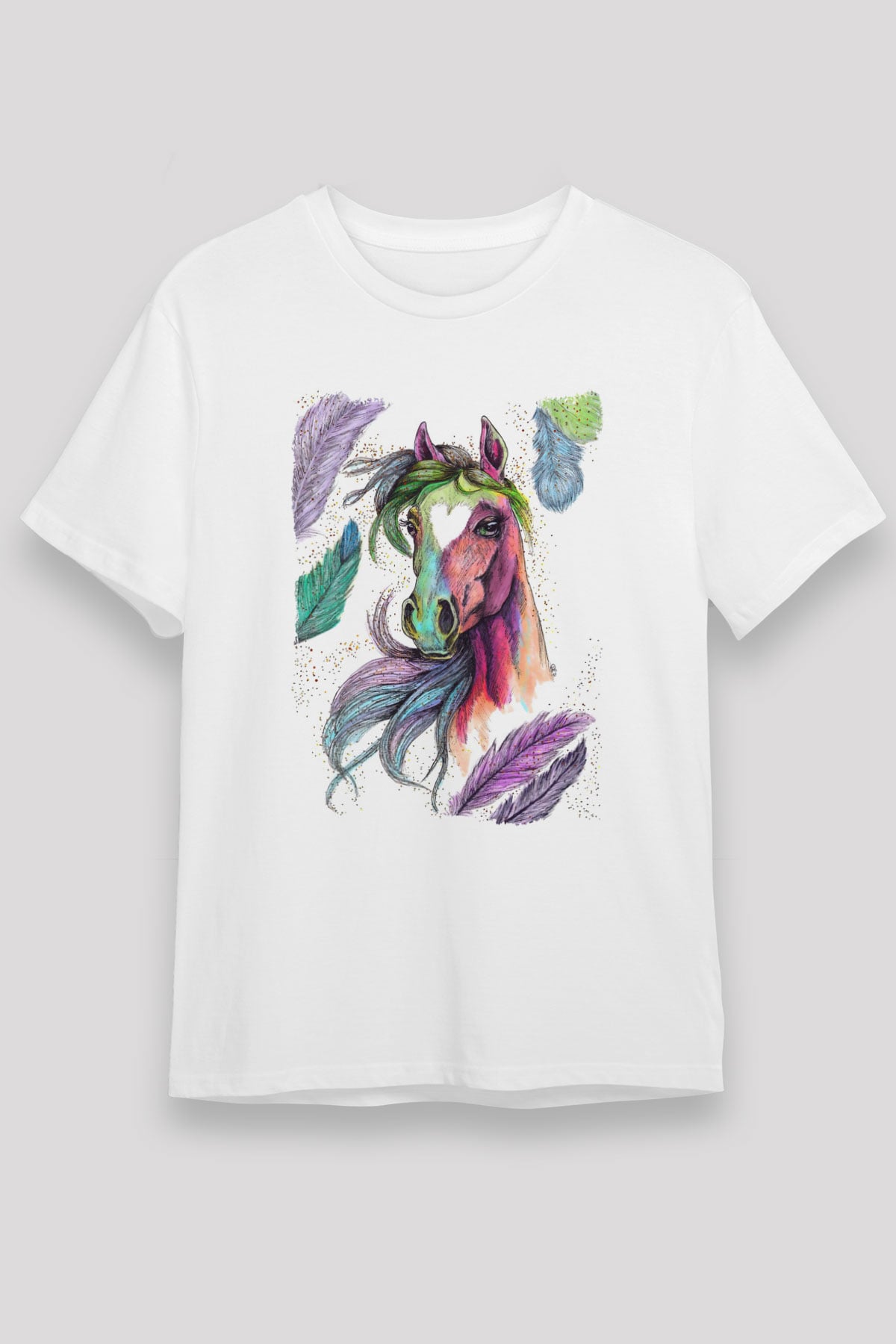 At Beyaz Unisex Tişört T-Shirt - TişörtFabrikası