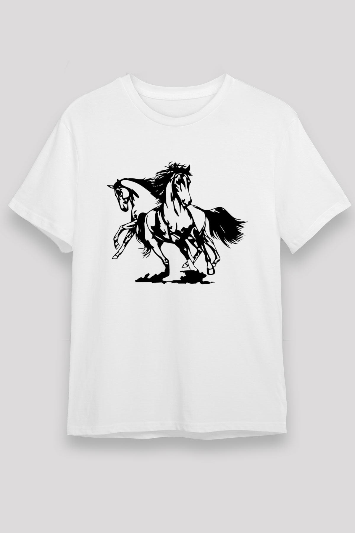 At Beyaz Unisex Tişört T-Shirt - TişörtFabrikası