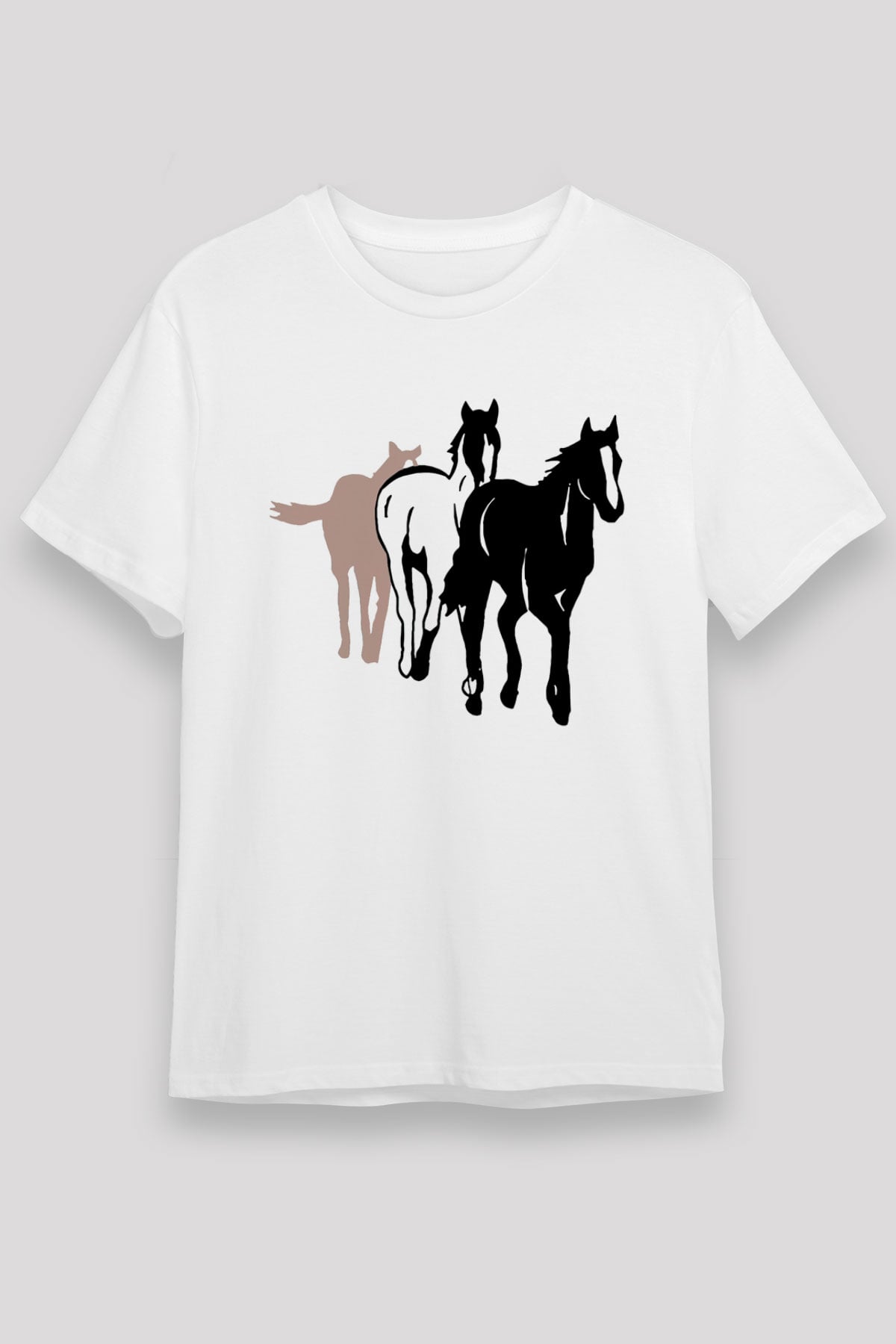 At Beyaz Unisex Tişört T-Shirt - TişörtFabrikası