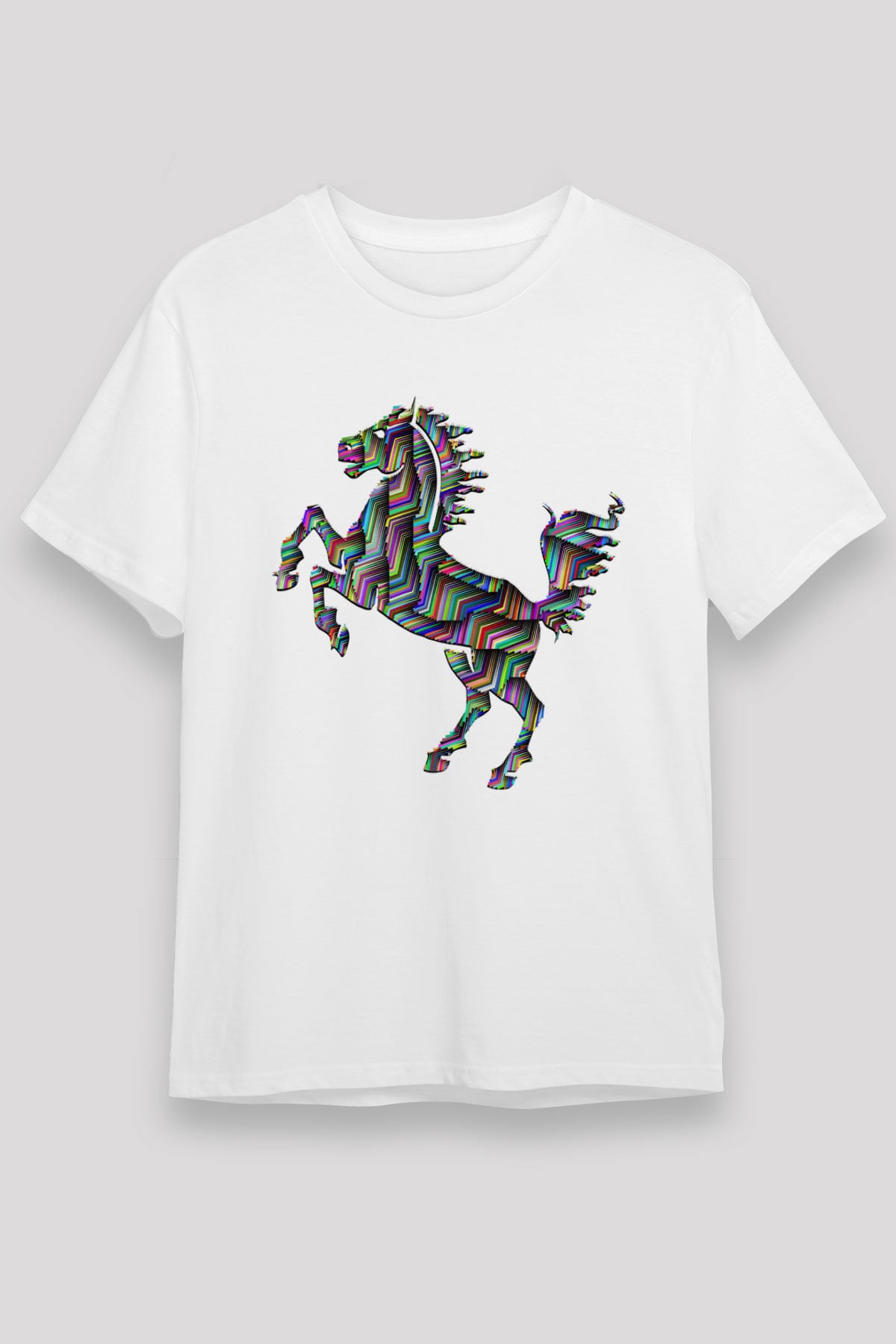 At Beyaz Unisex Tişört T-Shirt - TişörtFabrikası