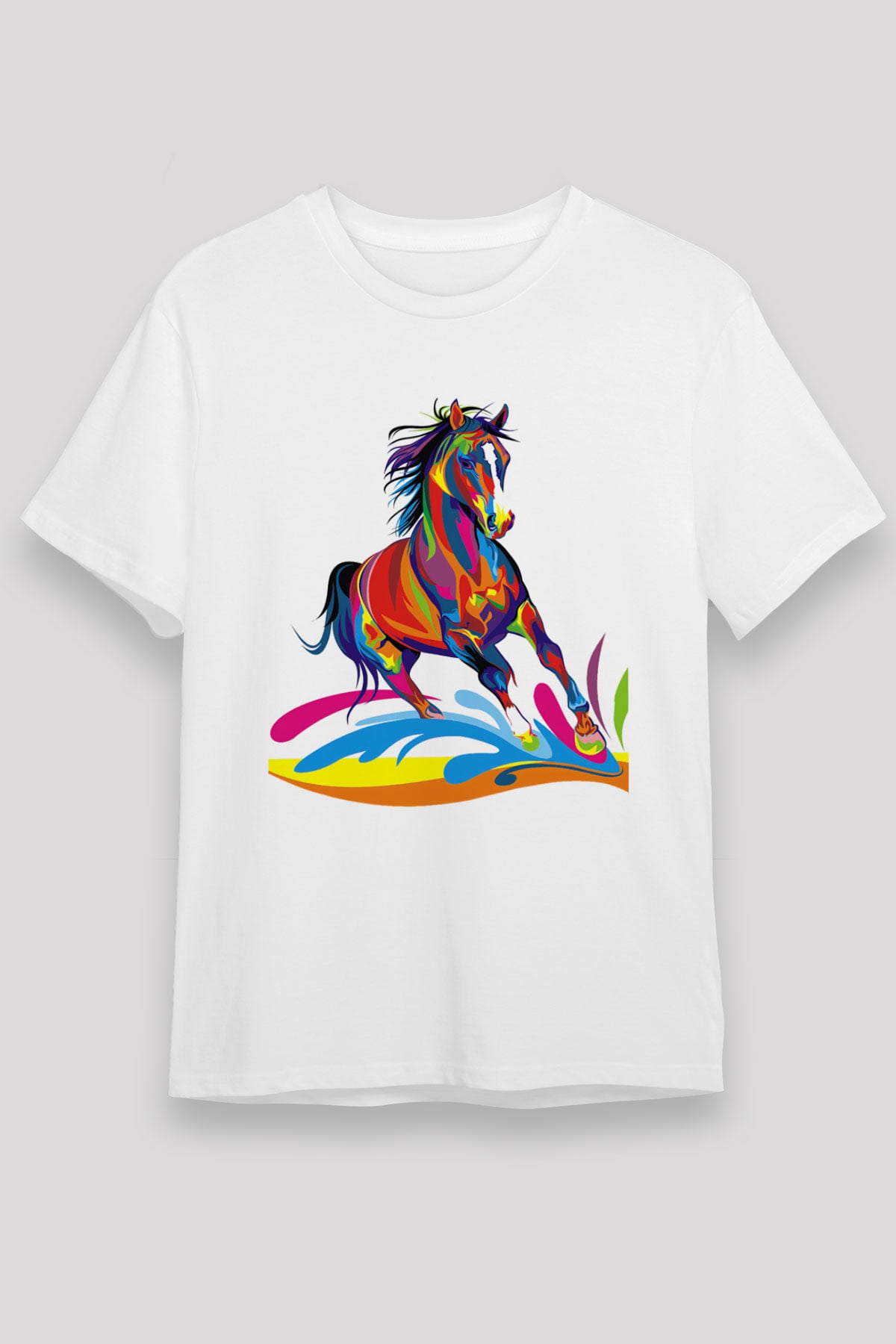 At Beyaz Unisex Tişört T-Shirt - TişörtFabrikası