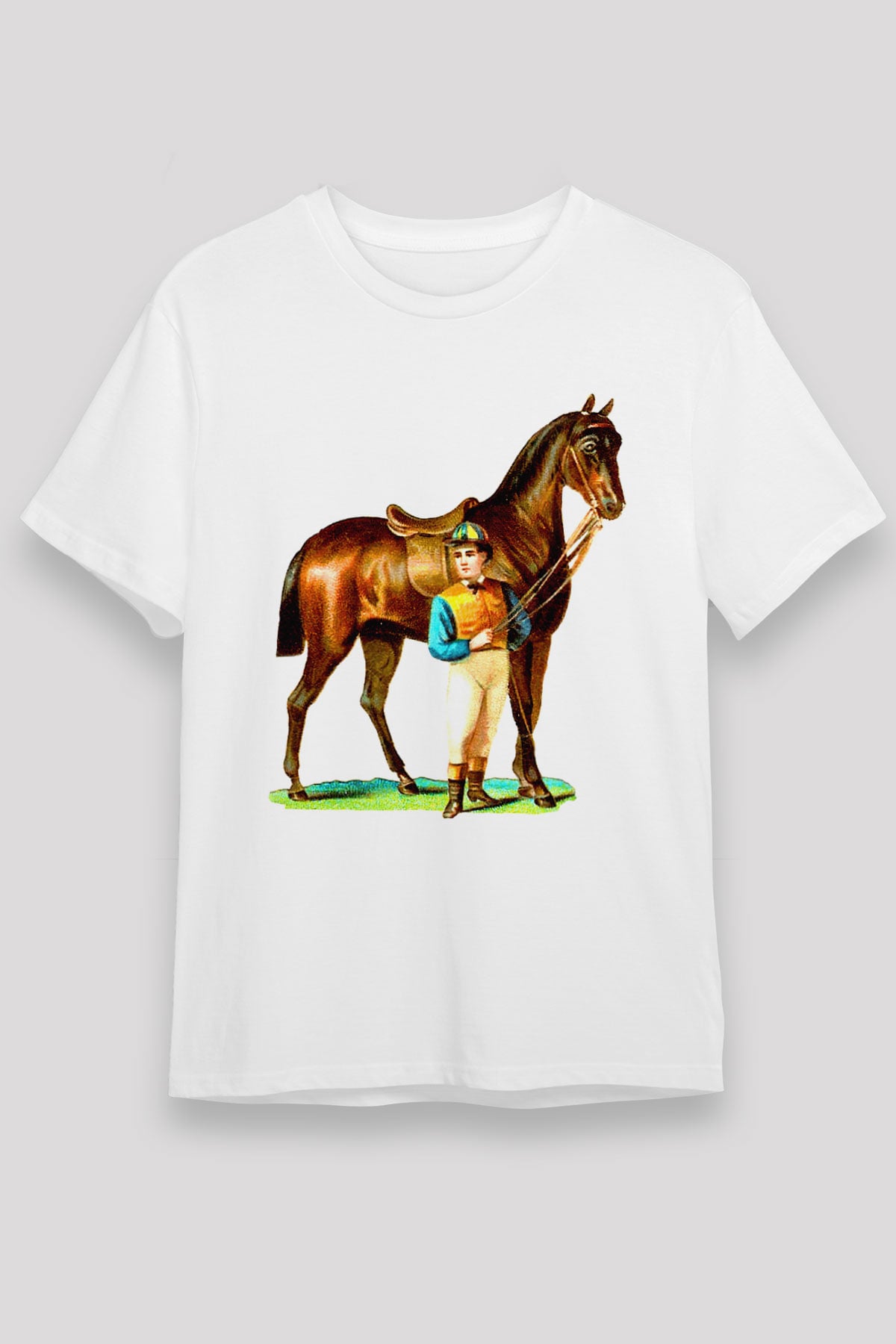 At Beyaz Unisex Tişört T-Shirt - TişörtFabrikası