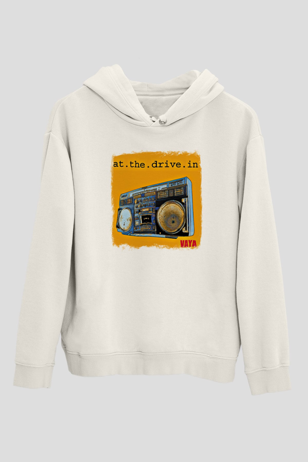 At the Drive-In Baskılı Unisex Beyaz Hoodie