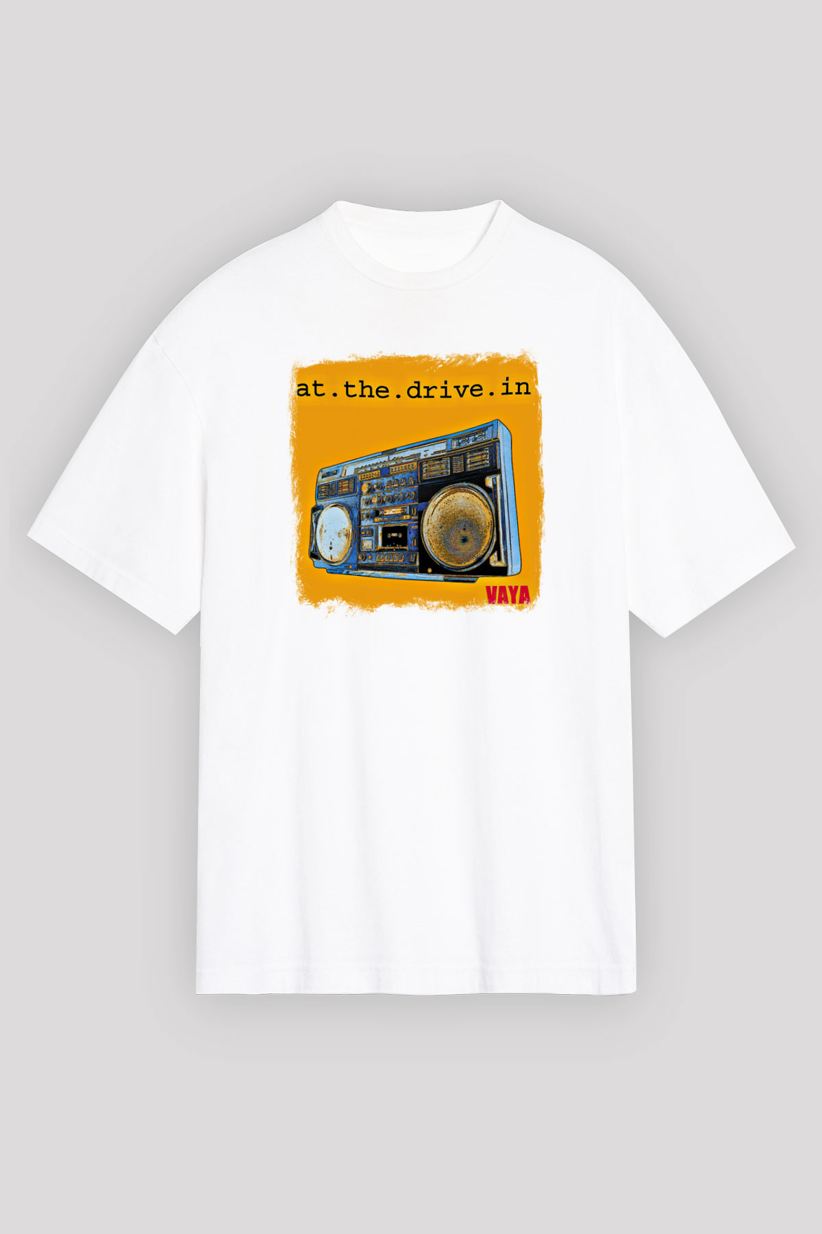 At the Drive-In Baskılı Unisex Beyaz Oversize Tişört