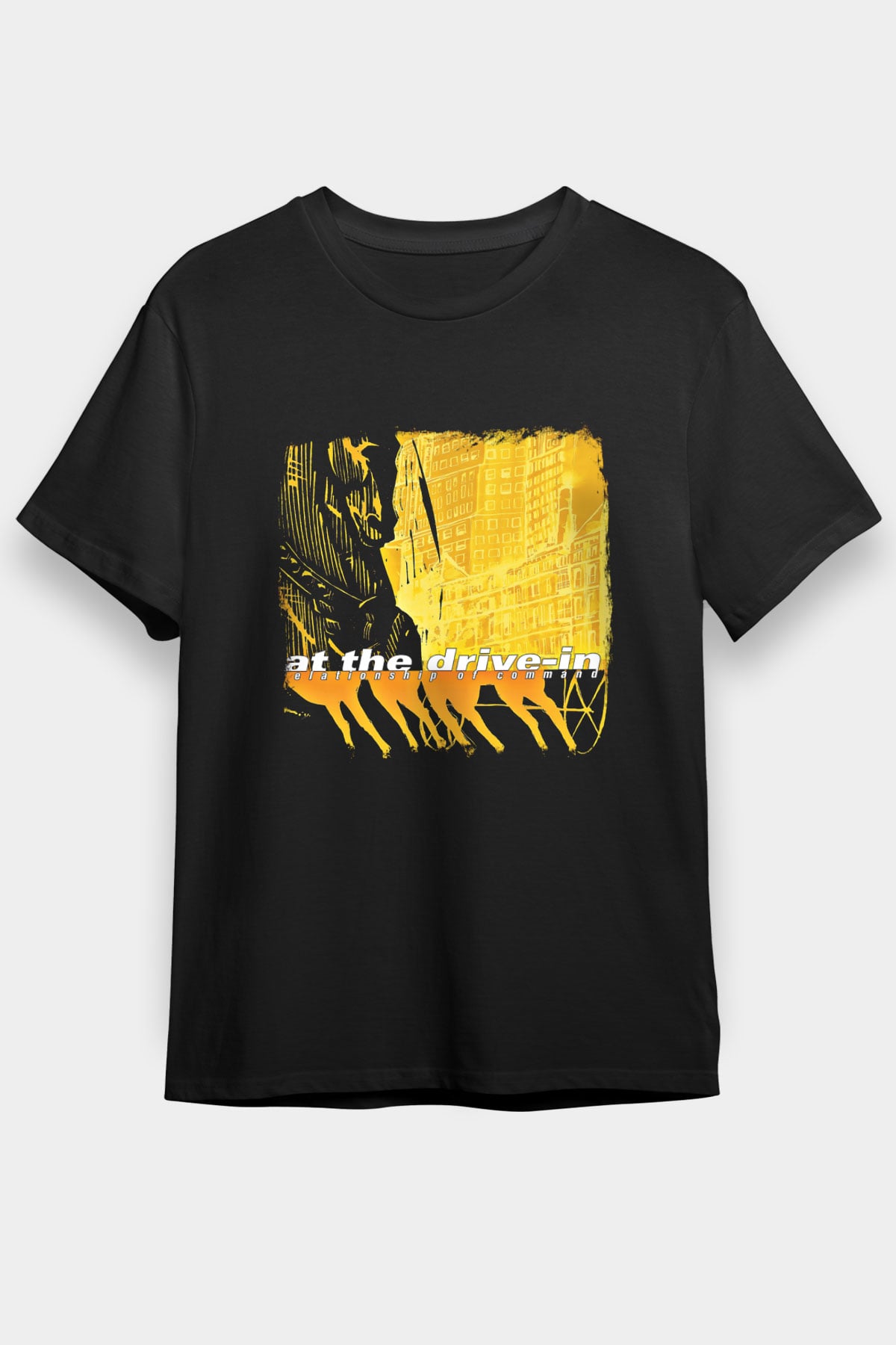 At the Drive-In Baskılı Unisex Siyah Tişört