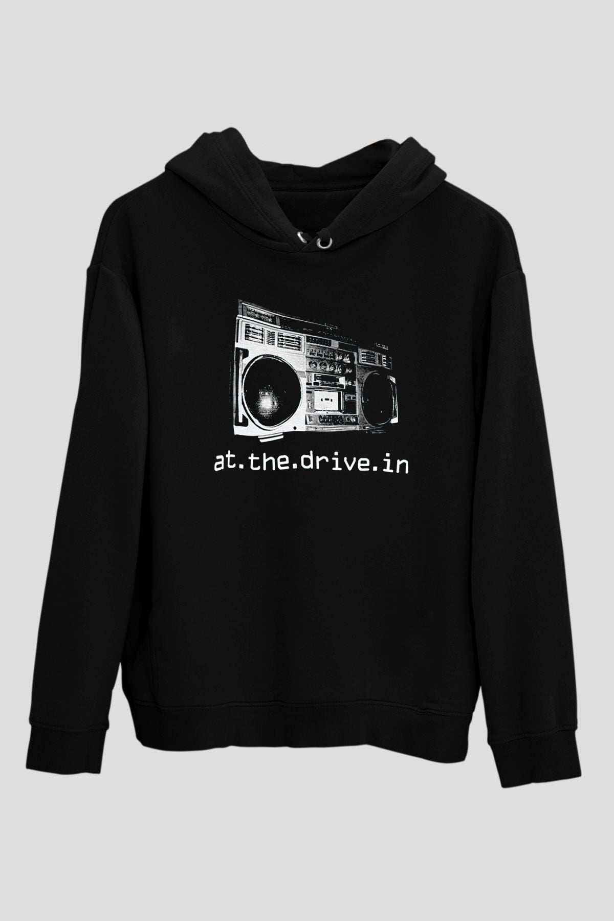 At the Drive-In Siyah Unisex Kapüşonlu Sweatshirt