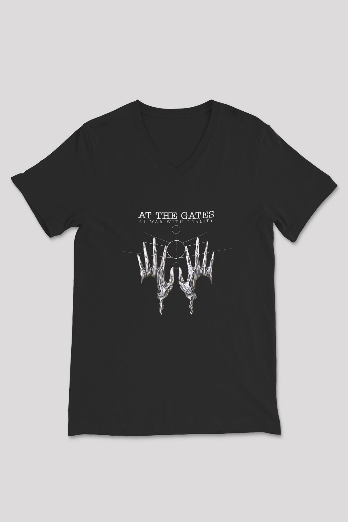 At The Gates Baskılı Unisex Siyah V Yaka Tişört