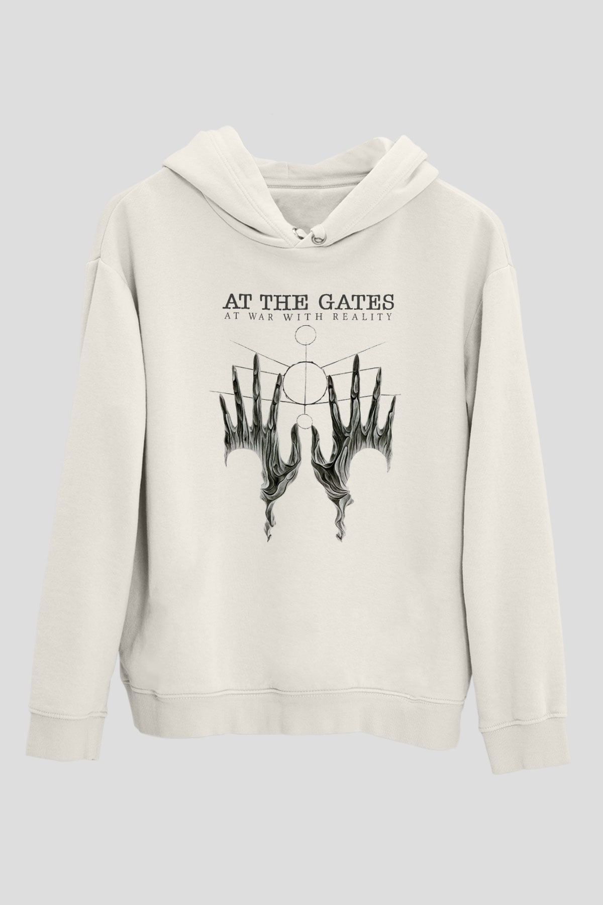 At The Gates Beyaz Unisex Kapşonlu Sweatshirt