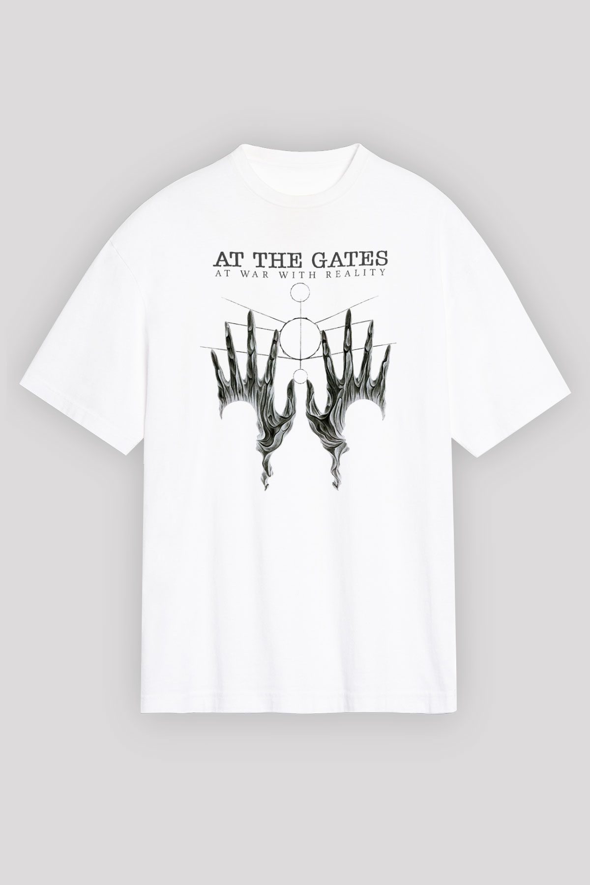 At The Gates Beyaz Unisex Oversize Tişört T-Shirt