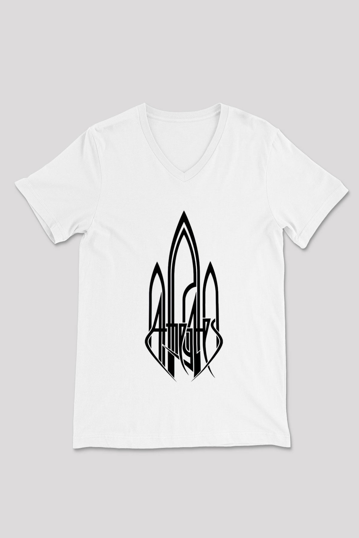 At The Gates Beyaz Unisex V Yaka Tişört T-Shirt