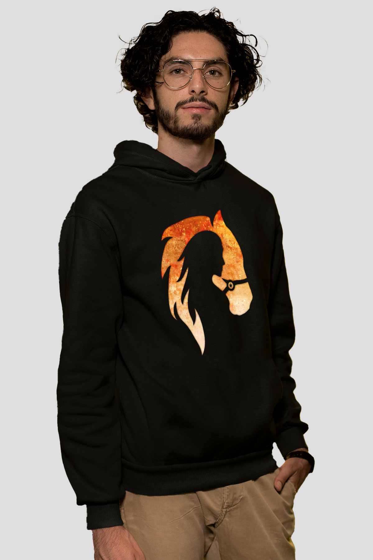 At ve KızSiyah  Unisex Hoodie