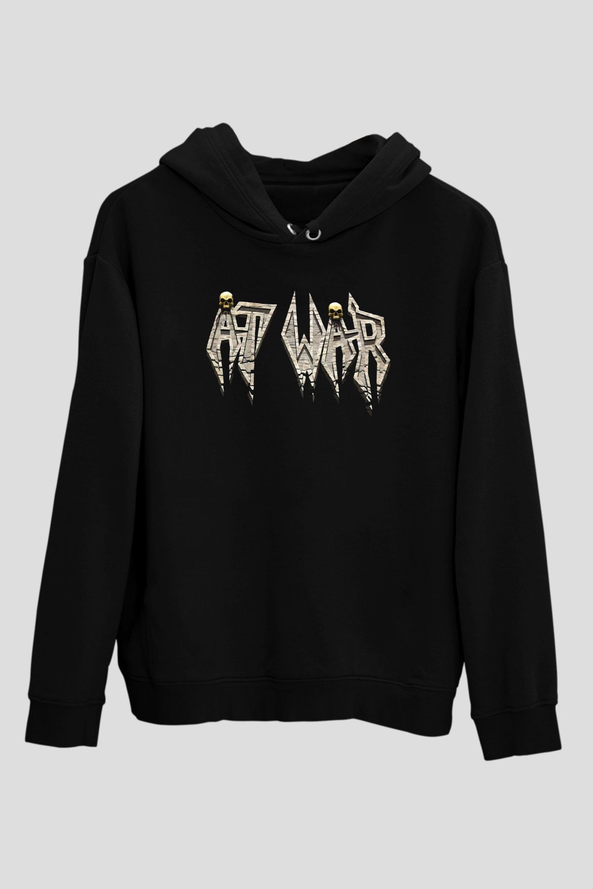 At War Siyah Unisex Kapüşonlu Sweatshirt