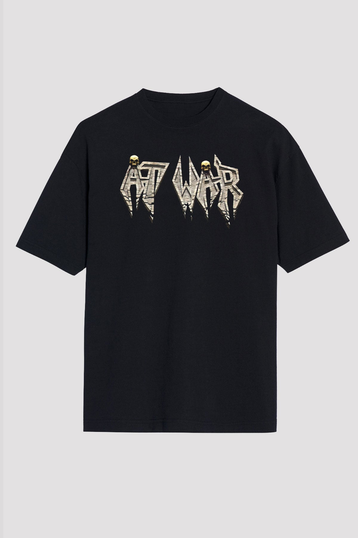 At War Siyah Oversize Tişört Oversize T-shirt - TişörtFabrikası