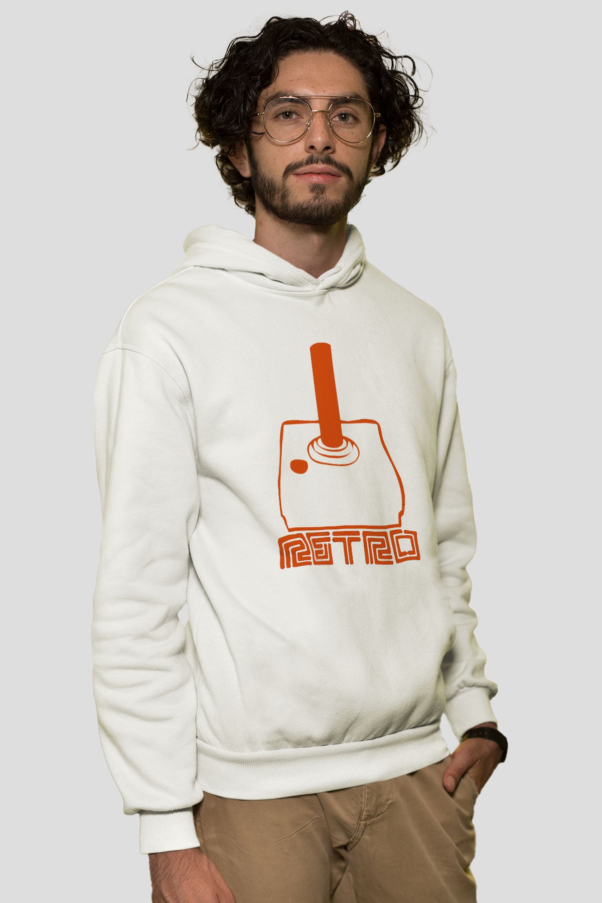 Atari Beyaz Unisex Kapşonlu Sweatshirt
