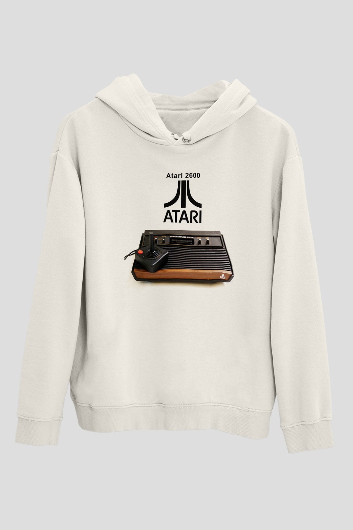Atari Beyaz Unisex Kapşonlu Sweatshirt