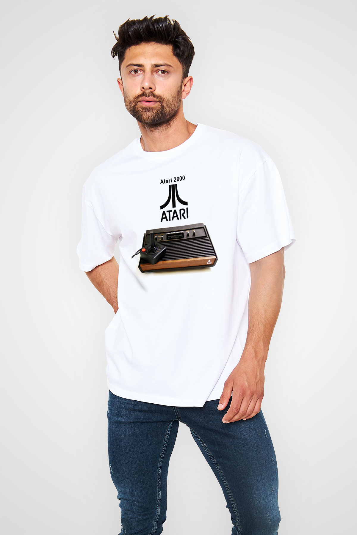 Atari Beyaz Unisex Oversize Tişört T-Shirt