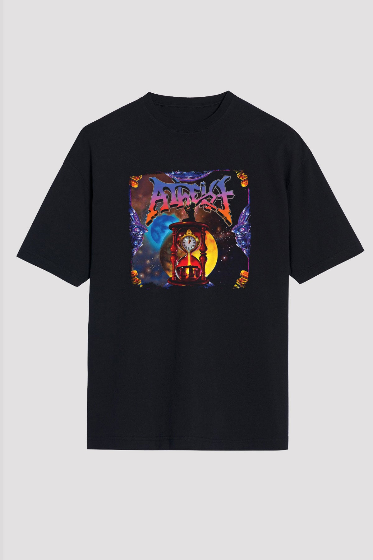 Atheist Baskılı Unisex Siyah Oversize Tişört